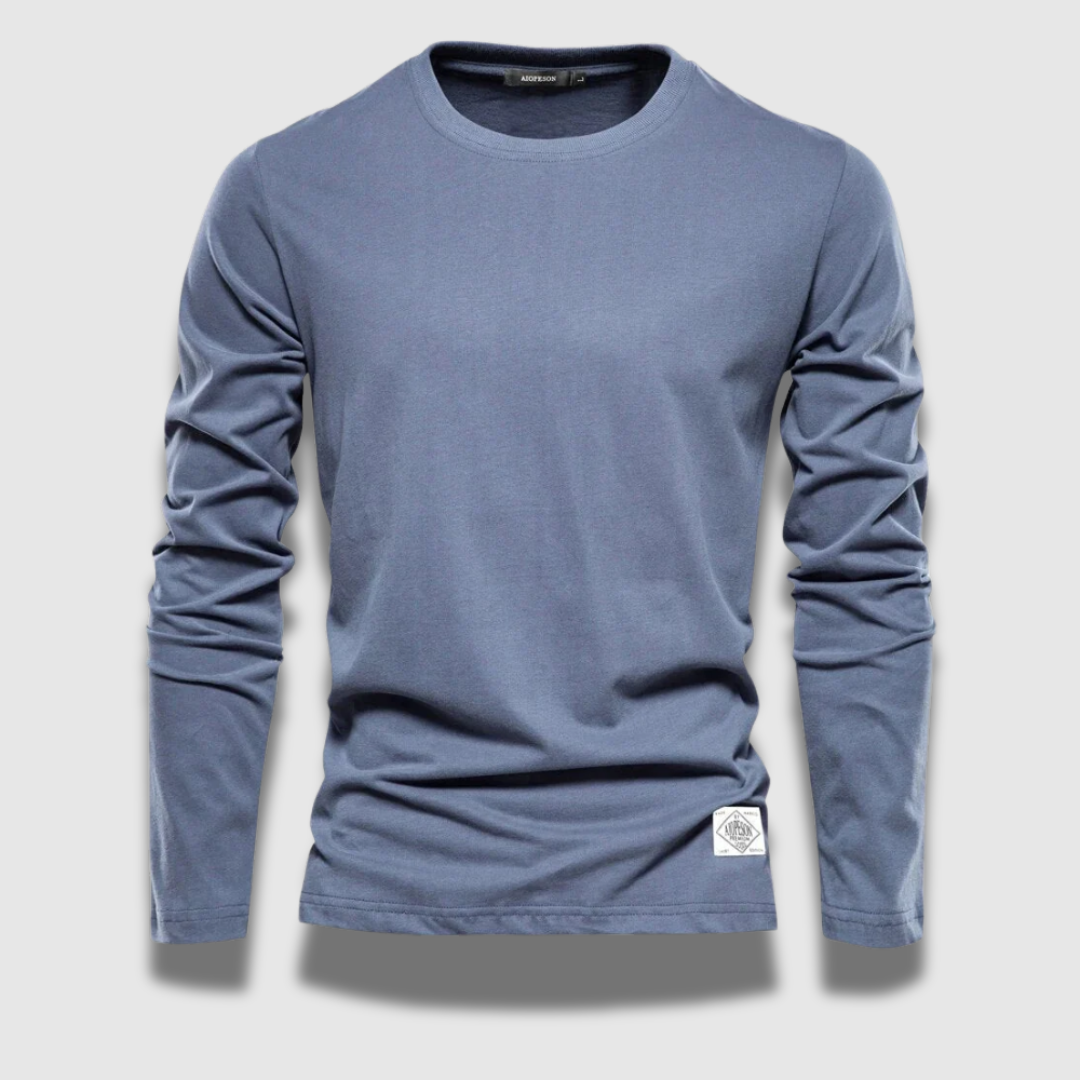 Maglietta Uomo Maniche Lunghe Elegante Casual Slim Fit