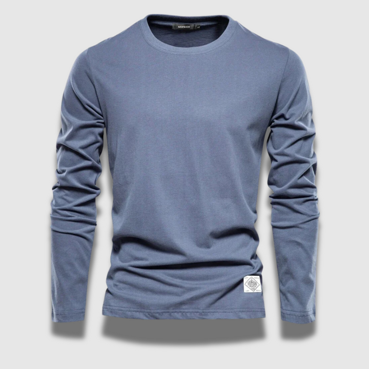 Maglietta Uomo Maniche Lunghe Elegante Casual Slim Fit