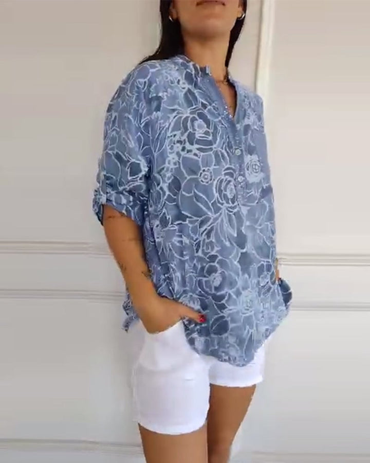 Blusa Donna | Collo a V con Bottoni & Look Raffinato