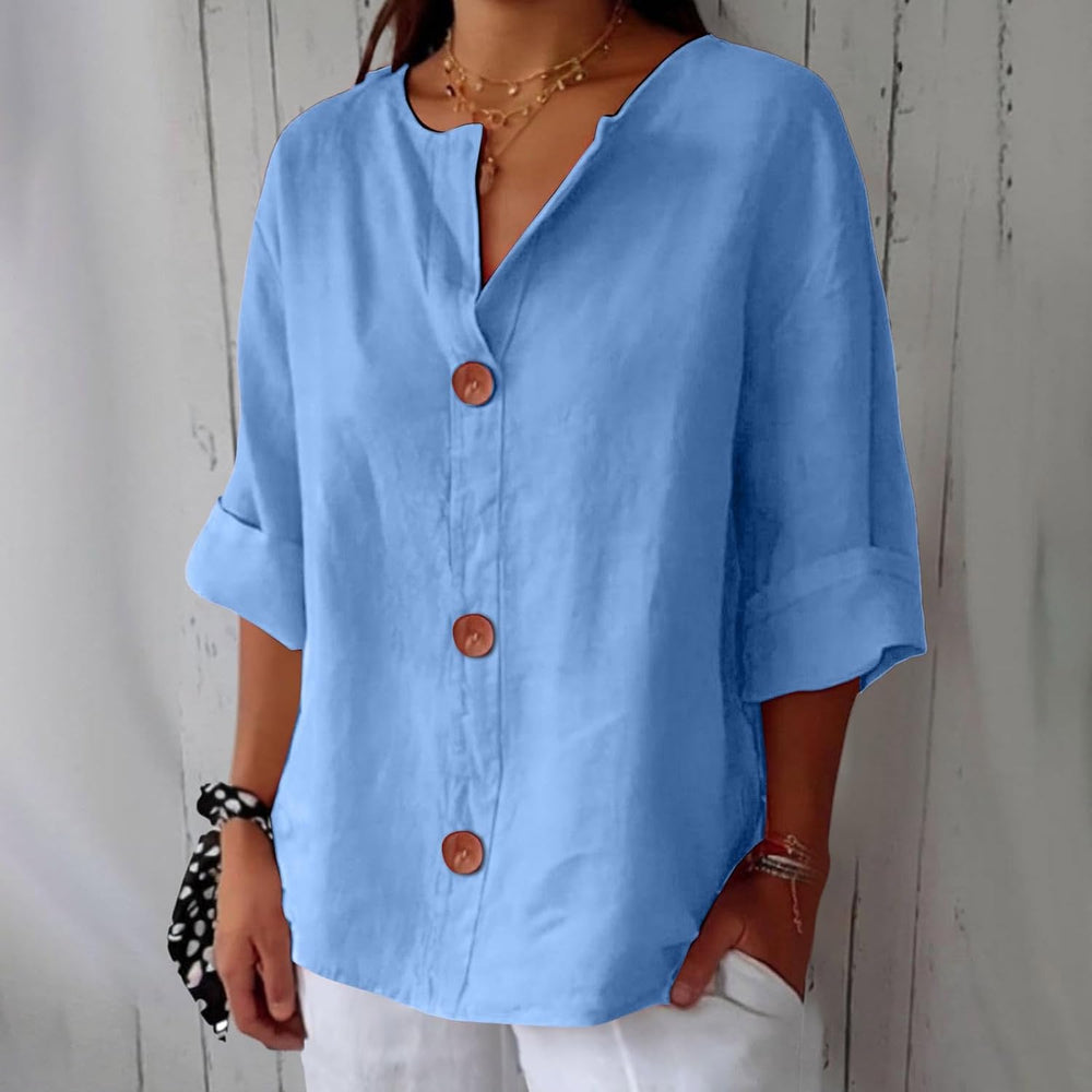 Blusa Estiva Donna | Vestibilità ampia comfort & Bottoni frontali pratici