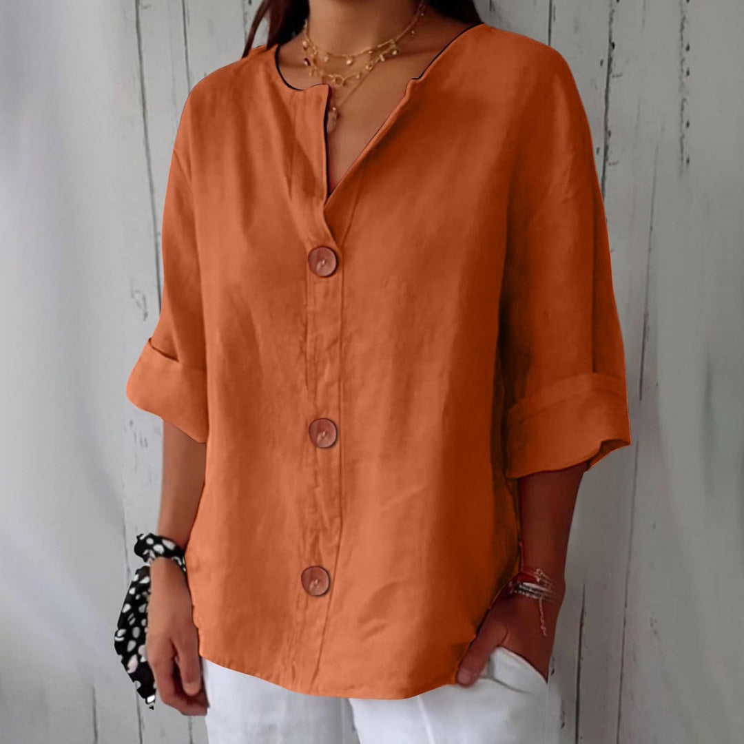 Blusa Estiva Donna | Vestibilità ampia comfort & Bottoni frontali pratici