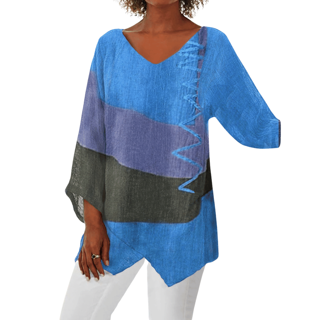 Blusa Donna Fluida Scollo a V Linea Morbida Slanciante - Vesarelli