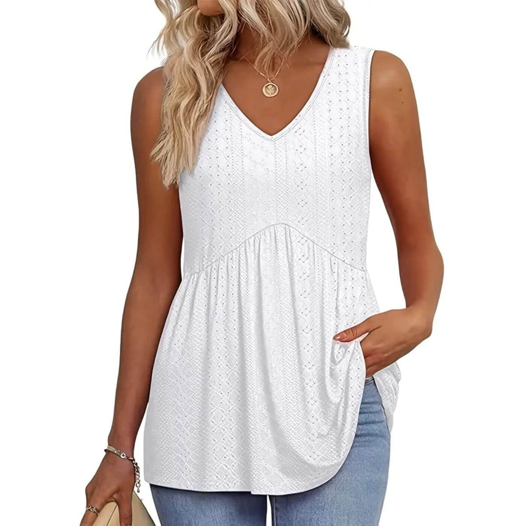 Blusa Testurizzata Fluide Donna | Scollo a V slanciante & Linea ampia comfort