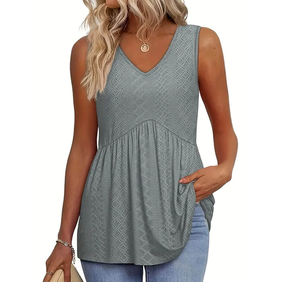 Blusa Testurizzata Fluide Donna | Scollo a V slanciante & Linea ampia comfort
