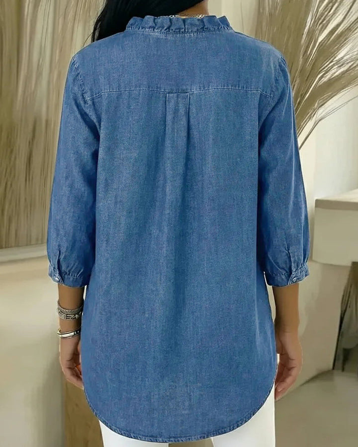 Blusa elegante Donna | Volant Frontale & Scollo a V