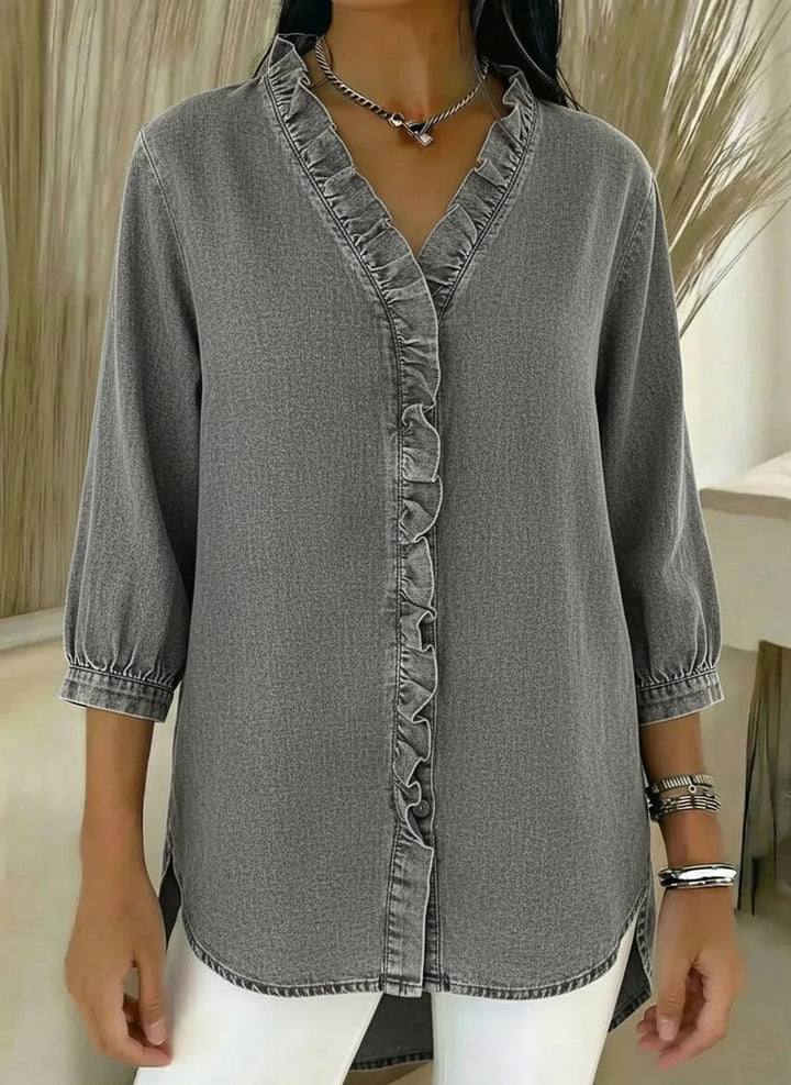 Blusa elegante Donna | Volant Frontale & Scollo a V