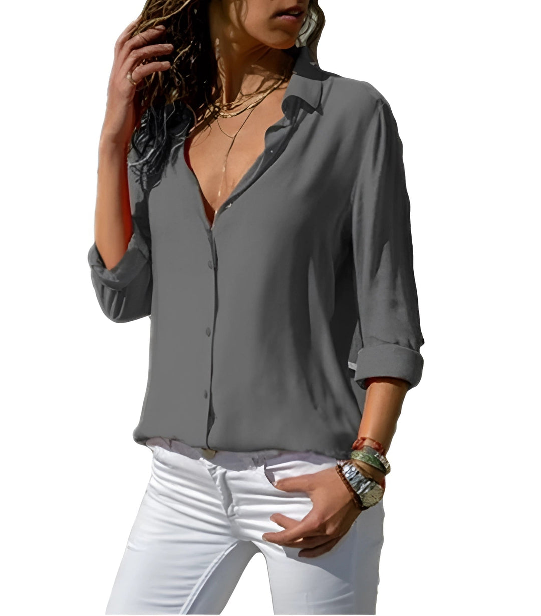 Blusa in seta fluida con scollo a V Donna | Linea Slanciata & Eleganza Morbida