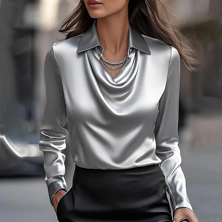 Blusa Elegante Donna con Scollo a V - Camicetta Versatile e Raffinata per Ogni Occasione 2