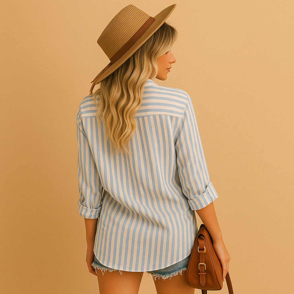 Blusa a righe con vestibilità elegante per donna | Elise 1