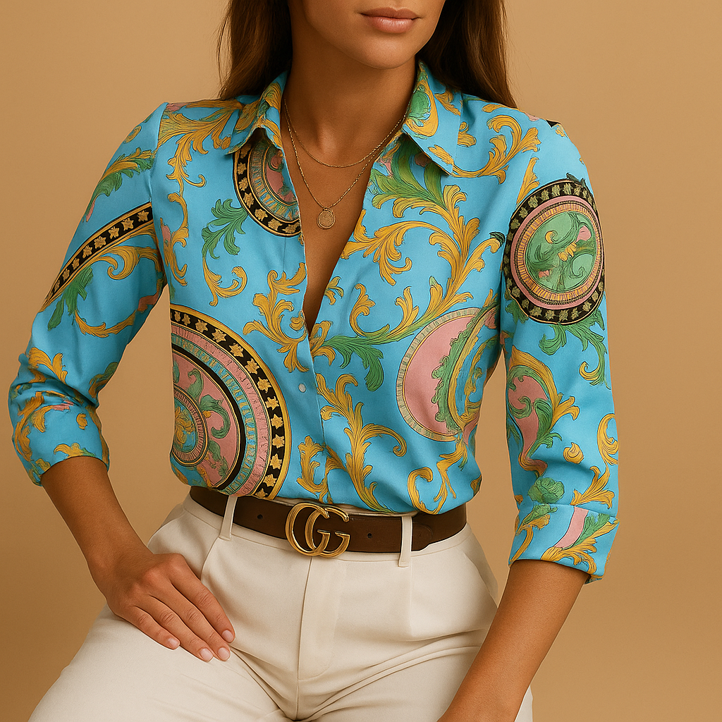Blusa con stampa colorata per donna | Veerle 8