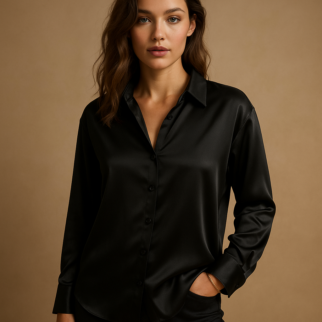 Blusa leggera con scollo a V e chiusura con bottoni per donna | Vivette 2