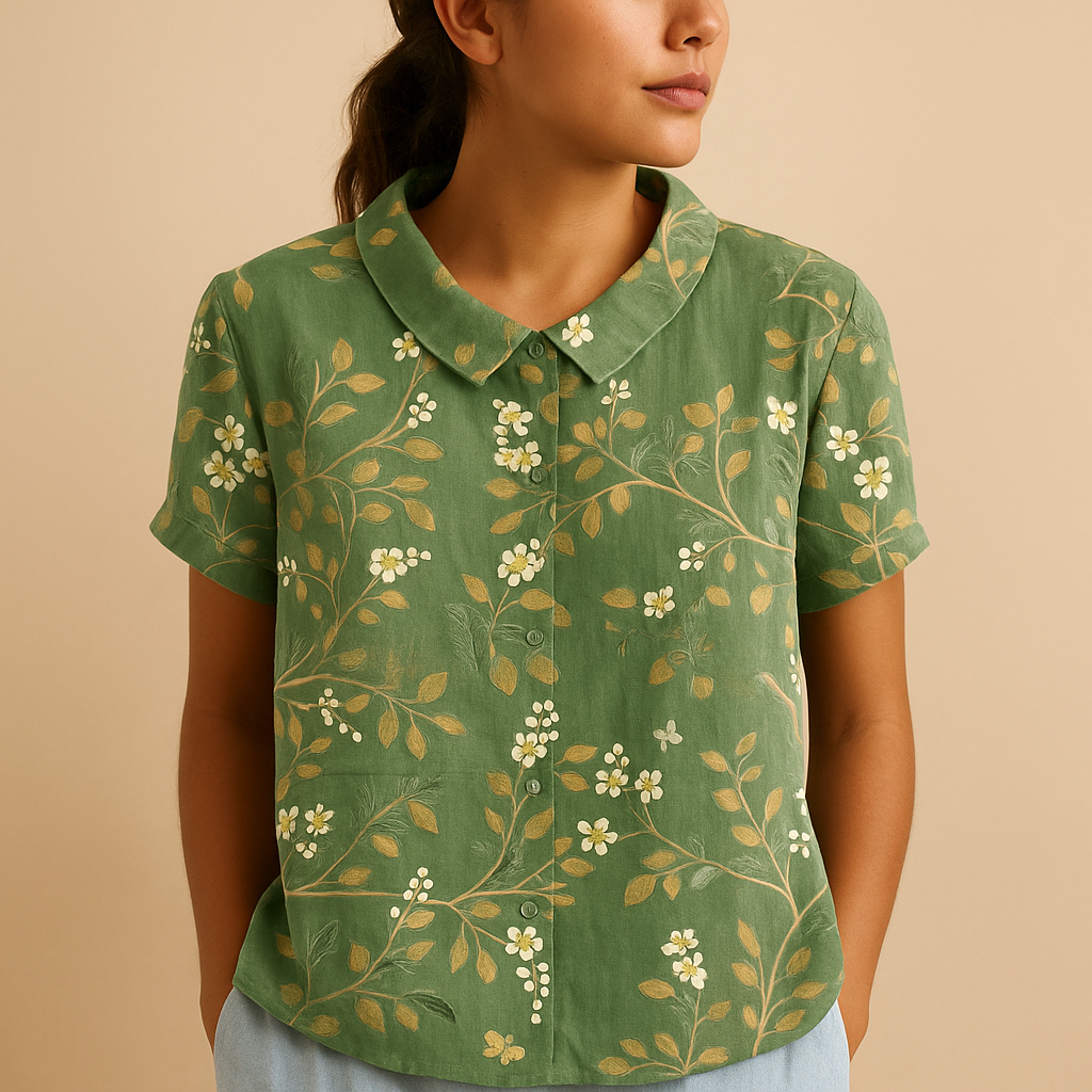Blusa Donna Leggera in Tessuto Stampato Vestibilità Ampia - Vesarelli
