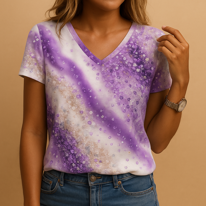 Blusa Donna Leggera Tessuto Stampato Sfumato - Vesarelli