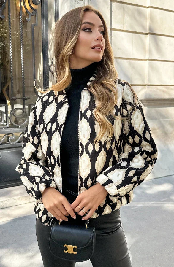 Giacca Bomber Donna Stile Boho Vestibilità Regular