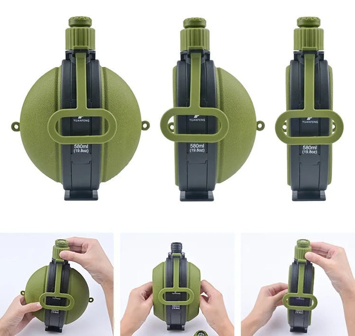 Borraccia pieghevole in silicone con bussola – Tazza di idratazione per campeggio all'aperto, escursionismo, pesca, picnic e viaggi ecosostenibili 2