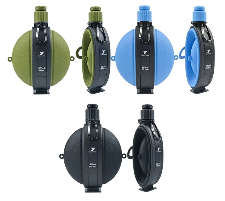 Borraccia pieghevole in silicone con bussola – Tazza di idratazione per campeggio all'aperto, escursionismo, pesca, picnic e viaggi ecosostenibili 3