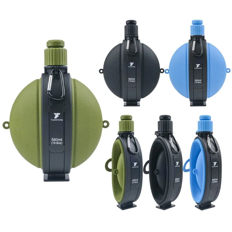 Borraccia pieghevole in silicone con bussola – Tazza di idratazione per campeggio all'aperto, escursionismo, pesca, picnic e viaggi ecosostenibili 5