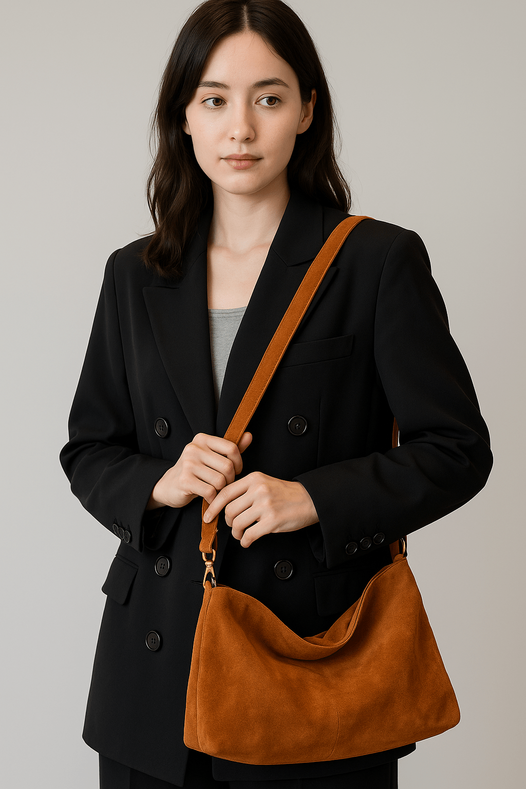 Borsa Tracolla Donna in Pelle Scamosciata Elegante Raffinata