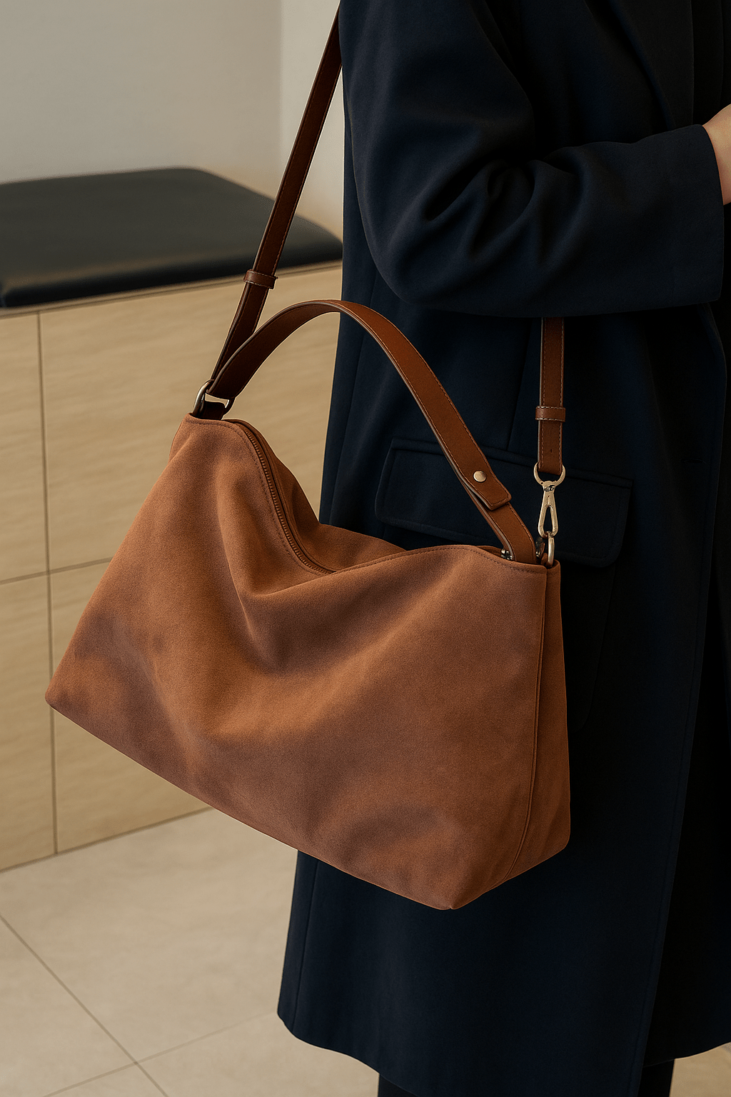 Borsa Tracolla Donna in Pelle Scamosciata Elegante Raffinata