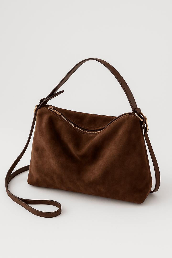 Borsa Tracolla Donna in Pelle Scamosciata Elegante Raffinata