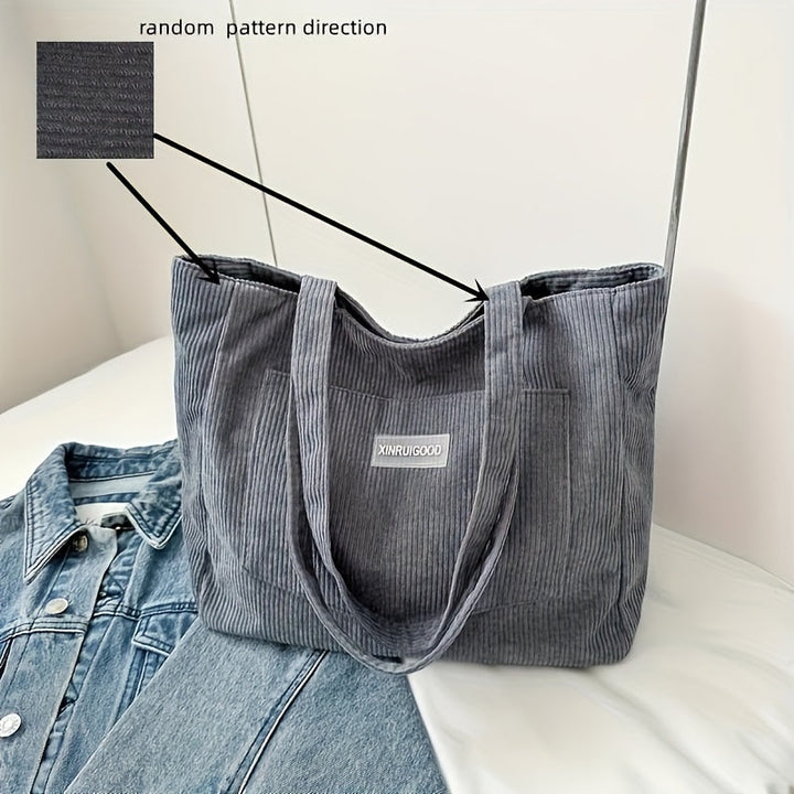 Borsa a Mano Donna in Velluto a Coste Pelle Vegana Elegante - Vesarelli