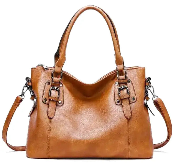 Borsa a mano vintage da donna, elegante, in materiale morbido, di grande capacità 6