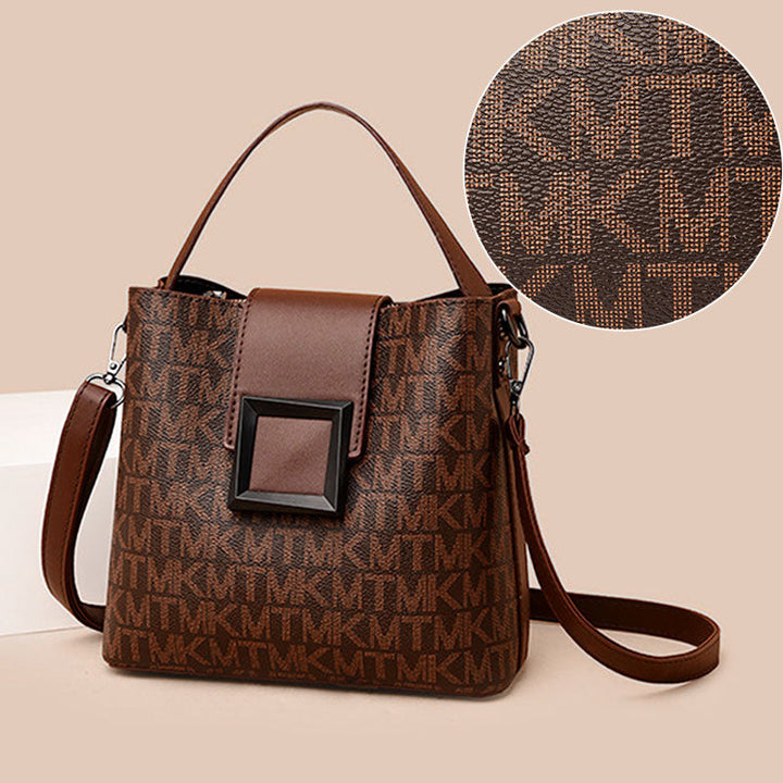 Borsa a secchiello elegante da donna, versatile, con rivestimento PU 1
