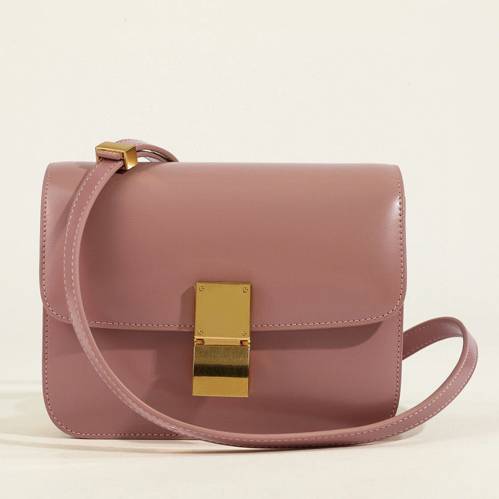 Borsa a tracolla classica da donna con patta in vera pelle 11