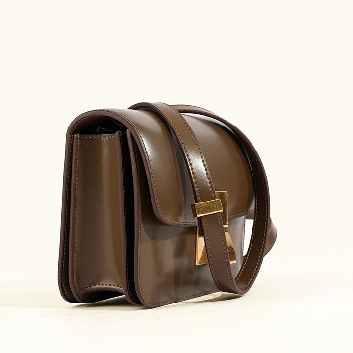 Borsa a tracolla classica da donna con patta in vera pelle 3