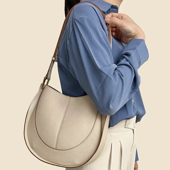 Borsa a tracolla rotonda elegante da donna in pelle elegante 1