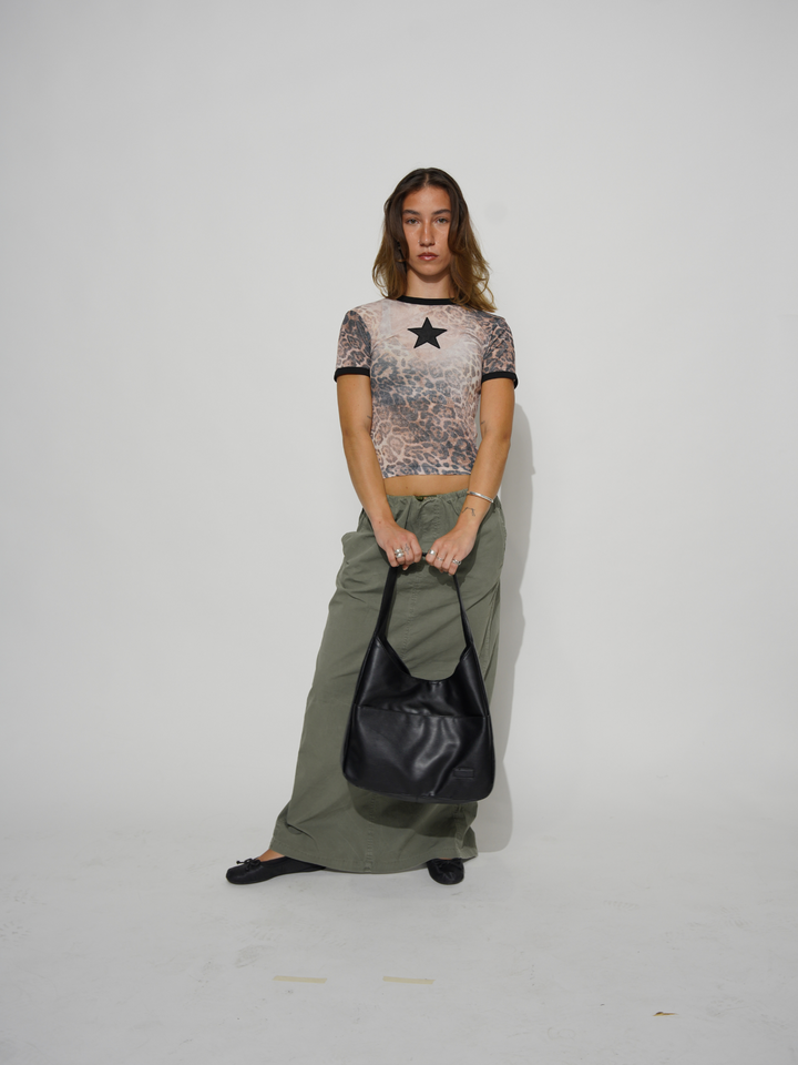 Borsa a tracolla rotonda elegante da donna in pelle vegana 8