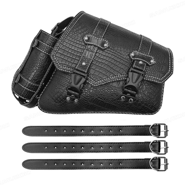 Borsa da Sella Moto Universale Similpelle con Fibbie Laterale - Vesarelli