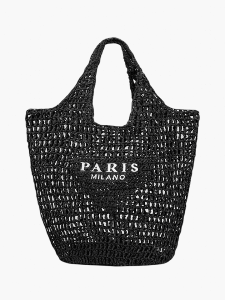 Borsa da spiaggia elegante da donna in paglia fatta a mano, design boho 3
