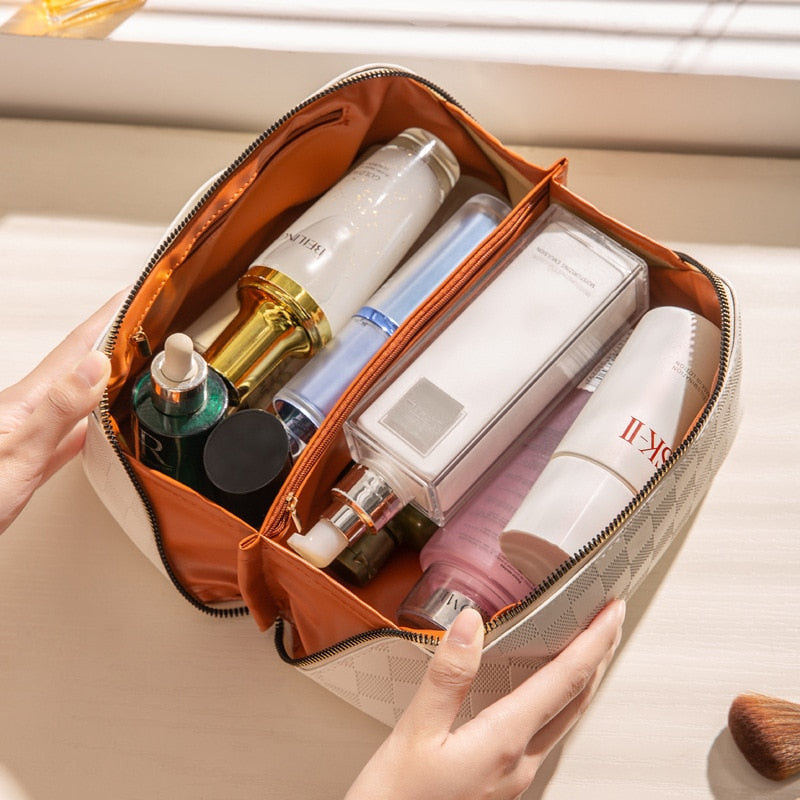 Borsa da viaggio per donna con elegante motivo a quadri, tessuto resistente 1