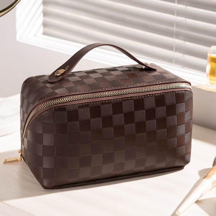 Borsa da viaggio per donna con elegante motivo a quadri, tessuto resistente 4