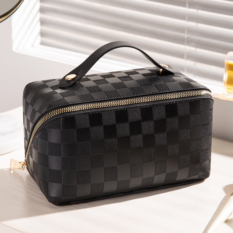 Borsa da viaggio per donna con elegante motivo a quadri, tessuto resistente 5