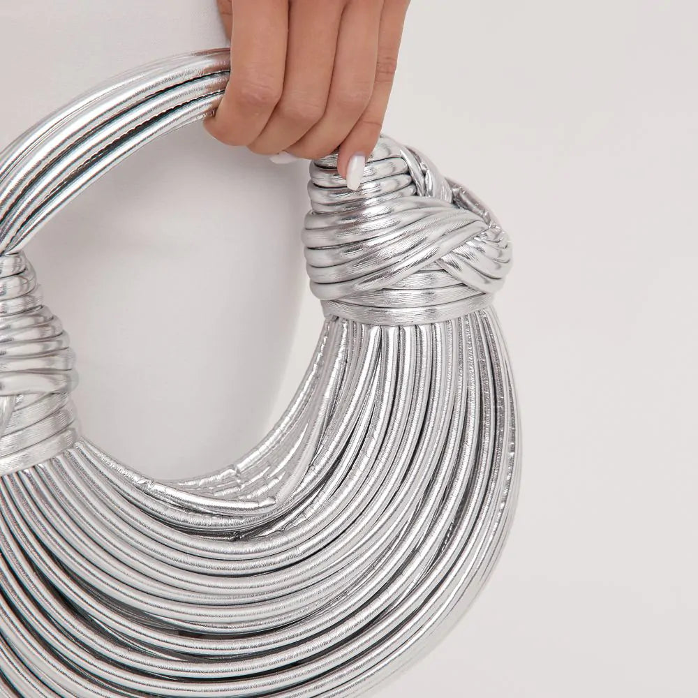 Borsa elegante da donna con design a nodo, lavorazione artigianale di alta qualità 7