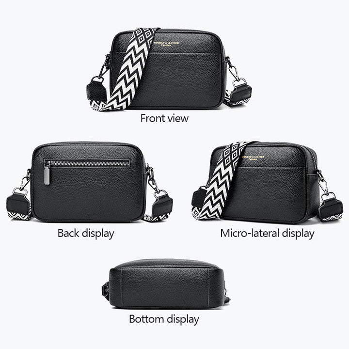 Borsa elegante da donna in vera pelle, resistente misto poliestere-cotone 1