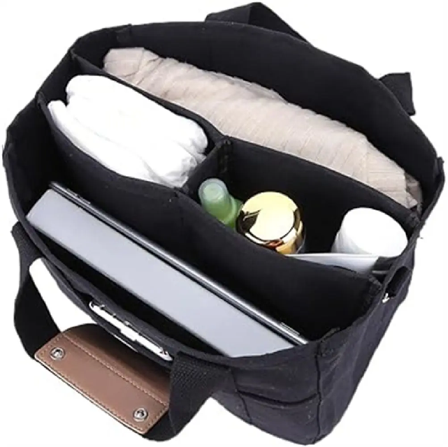 Borsa tote multifunzionale da donna in tela con scomparti multipli 4