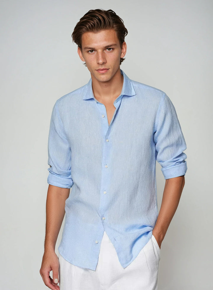 Camicia Uomo in Lino Stile Casual - Vesarelli