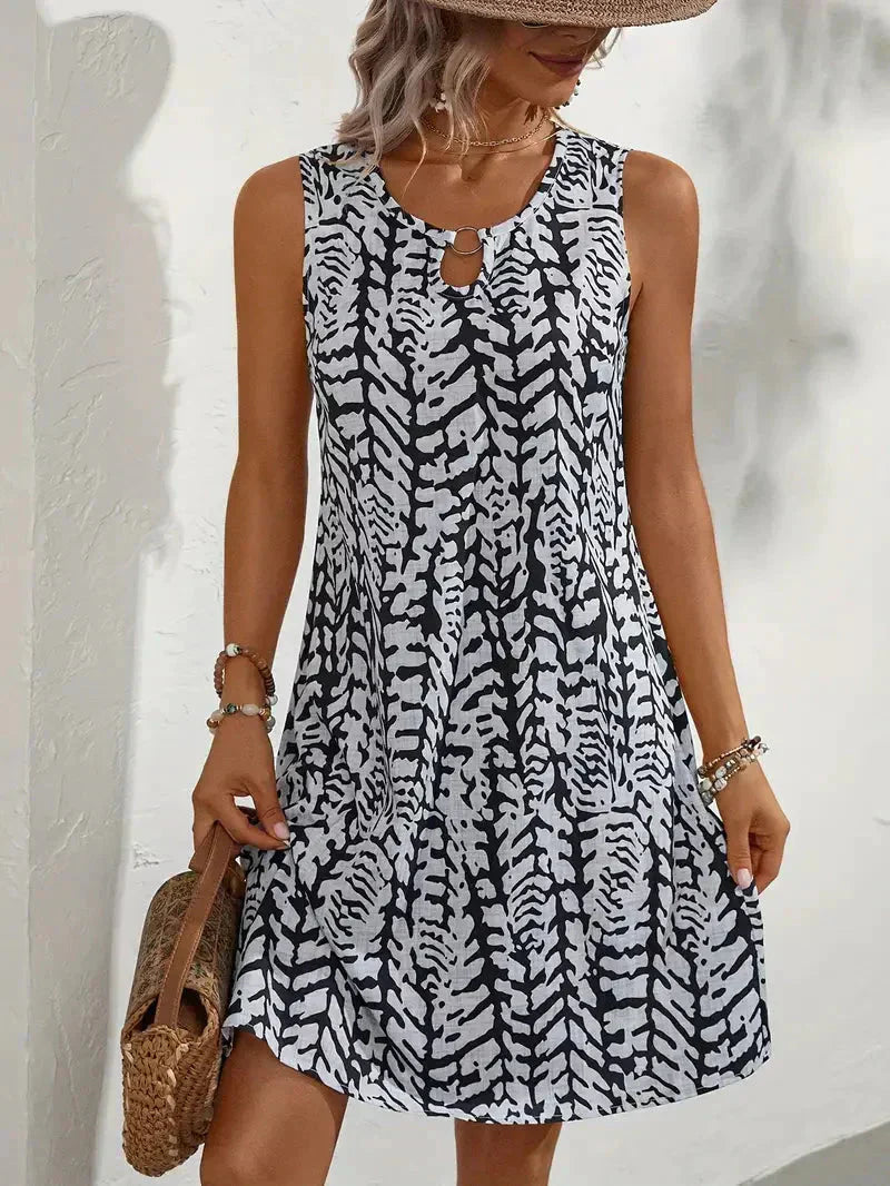 Abito Estivo Donna Senza Maniche Tessuto Leggero Elegante
