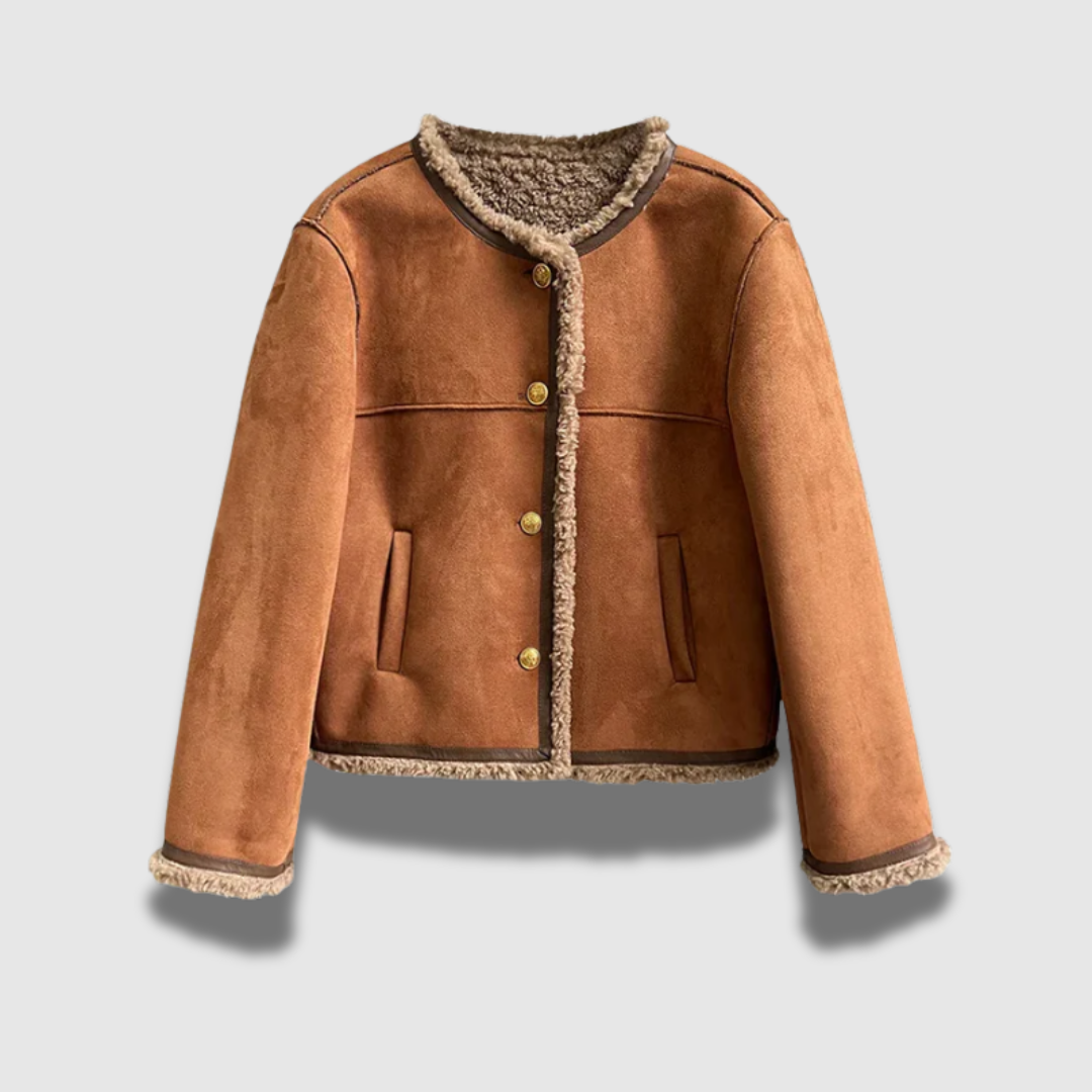 Giacca Donna Sartoriale in Pelle Scamosciata Morbida Slim