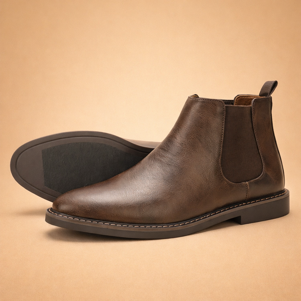 Stivaletti Chelsea Uomo Slip-On Classici in Pelle