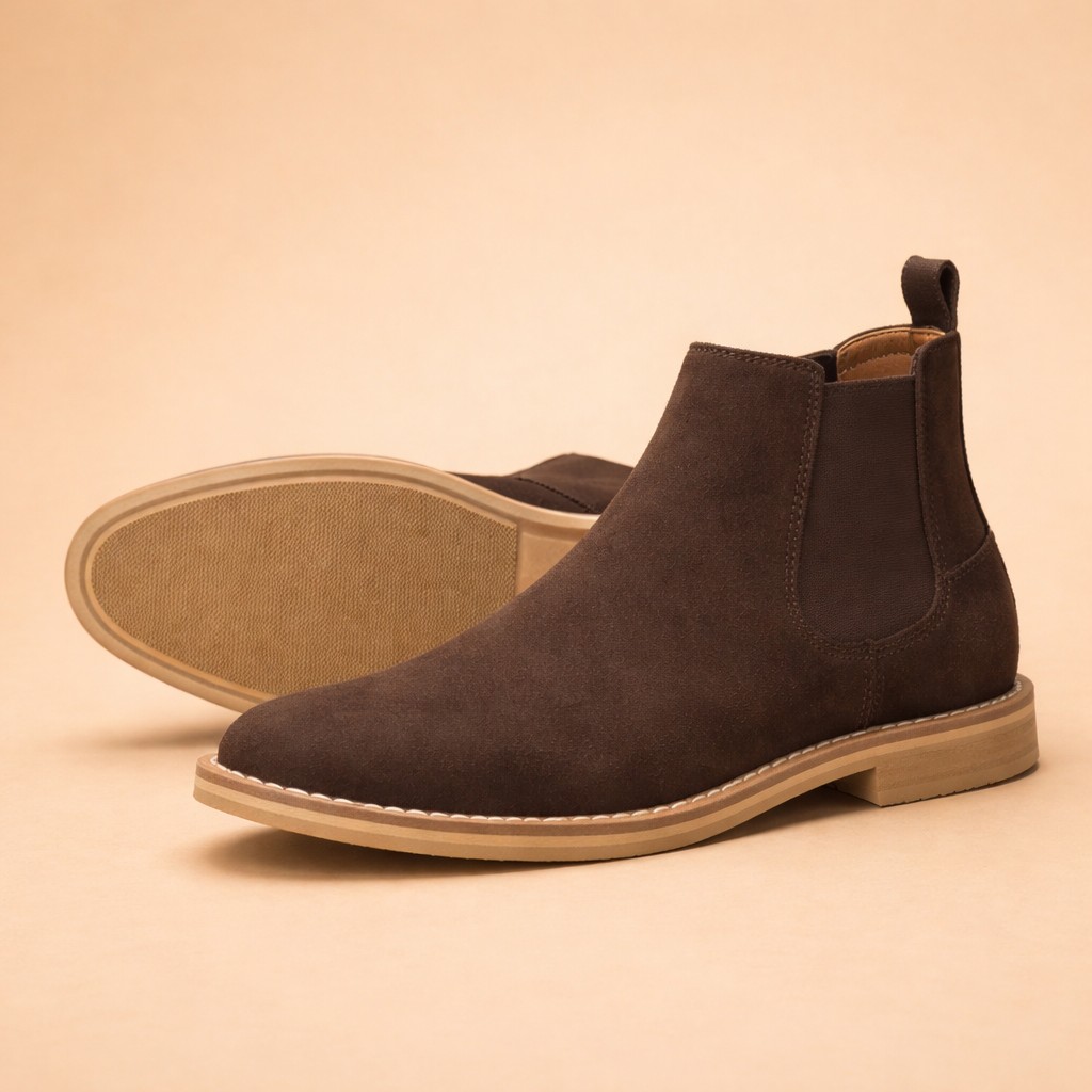 Stivaletti Chelsea Uomo Slip-On Eleganti Pelle