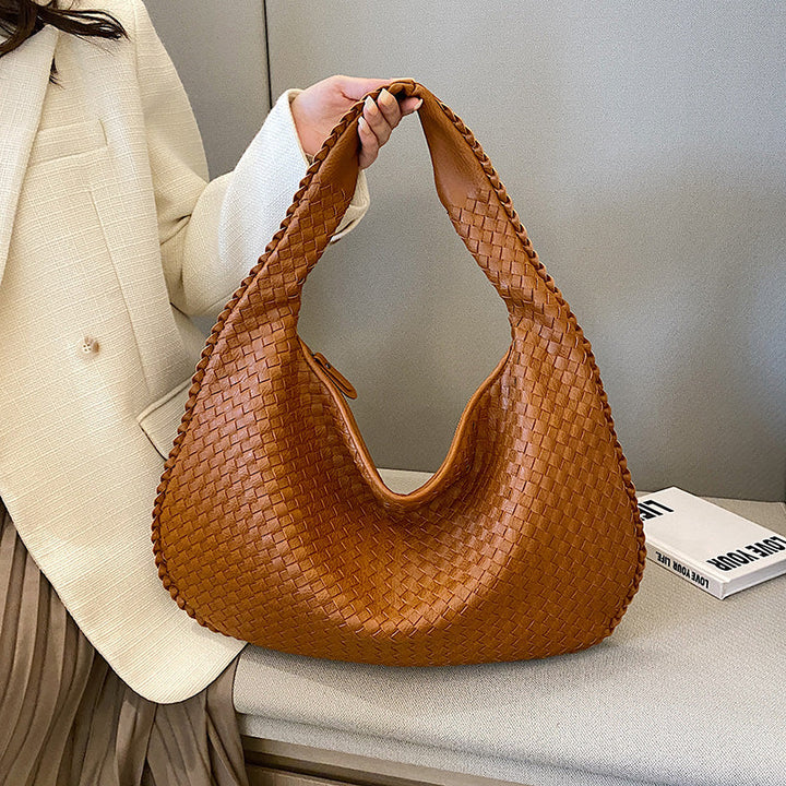 Borsa Hobo Donna in Pelle Intrecciata Tracolla Regolabile