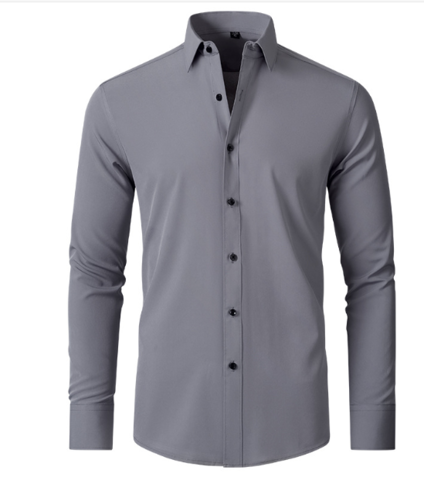 Camicia Uomo Elasticizzata Tessuto Antipiega Slim Fit