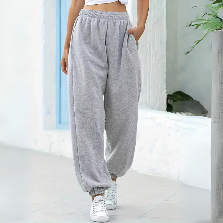 Pantaloni Donna Joggers Cotone Vita Alta Vestibilità Larga - Vesarelli