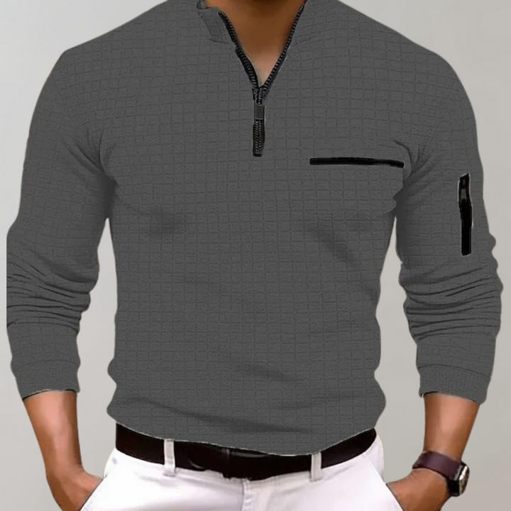 Polo Uomo a Coste Tessuto Tecnico Slim Fit