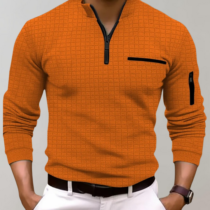 Polo Uomo a Coste Tessuto Tecnico Slim Fit