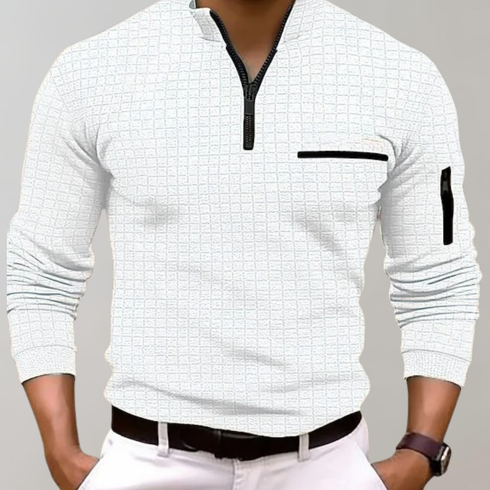 Polo Uomo a Coste Tessuto Tecnico Slim Fit